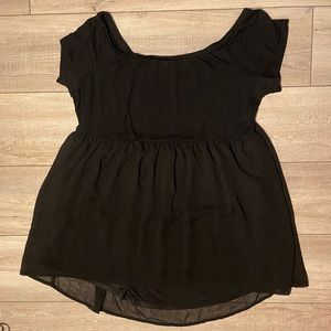 SOLD!!! Chiffon black baby doll shirt, plus size, torrid, size 2